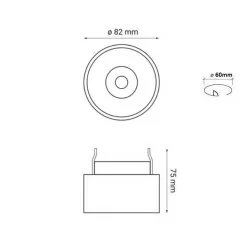 OXYLED CROSTI LAPILO recessed round luminaire GU10 230V