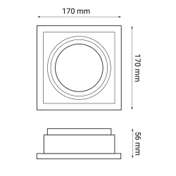 OXYLED CROSTI LANA SQ 12V/230V recessed lamp