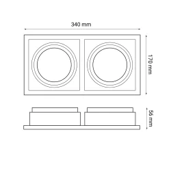 OXYLED CROSTI LANA SQ DUE 12V/230V recessed lamp