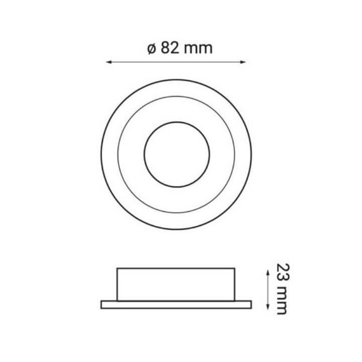 OXYLED CROSTI ORRIS GU10 230V recessed lamp 82mm