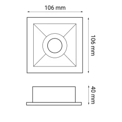 OXYLED CROSTI VIEDO square 1xGU10 black, white