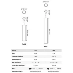 Oxyled Modul light T40 PENDANT for system-base ARDIZONE