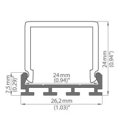 Profile led GIP anodized 2m