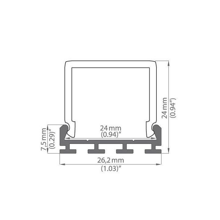 Profile led GIP anodized 2m