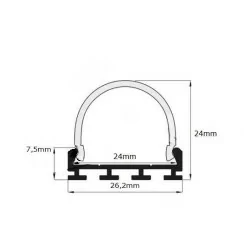 Profil led GIP anodowany 2m