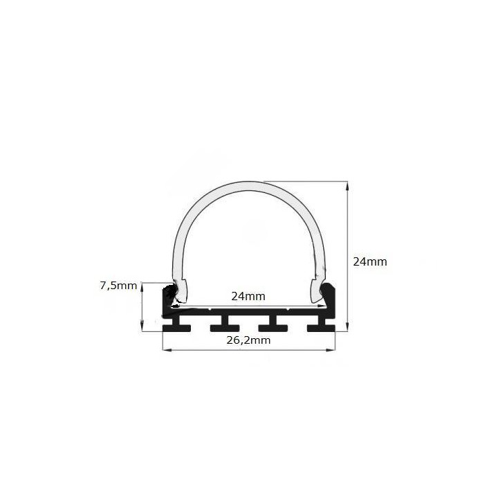 Profile led GIP anodized 2m