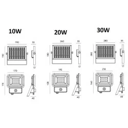 Kobi SOLAR NCS 10W/20W/30W solar floodlight with motion sensor