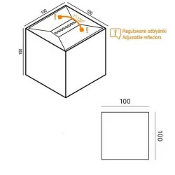 Kobi lampa ogrodowa RIKO LED 3000K 2x4W