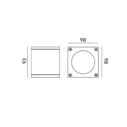 Kobi Quazar 17 SQ ceiling garden light for outside IP44