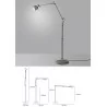 Artemide Tolomeo Floor 226cm E27 white, alu, black