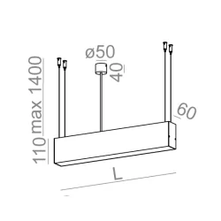 AQUAFORM SET TRU up&down LED suspended WW, NW 57cm-198cm