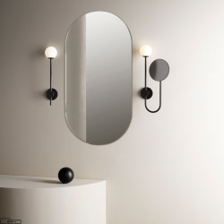 ASTRO ORB Wall lamp with mirror, chrome, black
