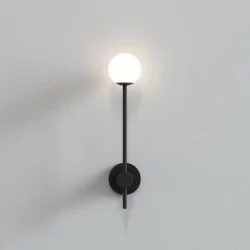 ASTRO ORB Single Chrome bathroom wall lamp, black