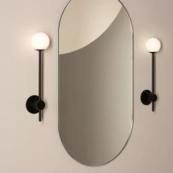 ASTRO ORB Single Chrome bathroom wall lamp, black