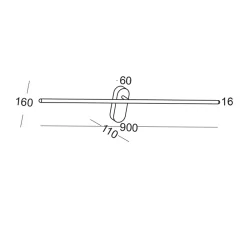 Kinkiet LED ELKIM LINE 243A czarny 90cm