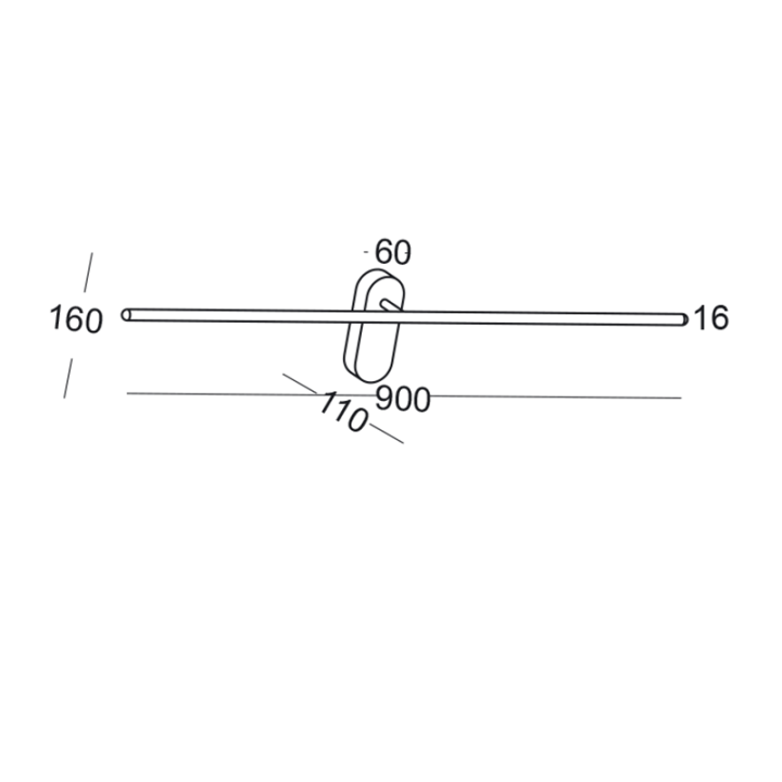 Kinkiet LED ELKIM LINE 243A czarny 90cm