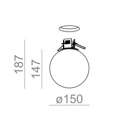 AQFORM MODERN BALL simple midi LED hermetic natynkowy G/K 47001