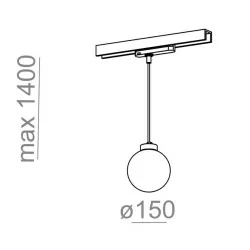 AQFORM MODERN BALL simple midi LED zwieszany track 16387 3F