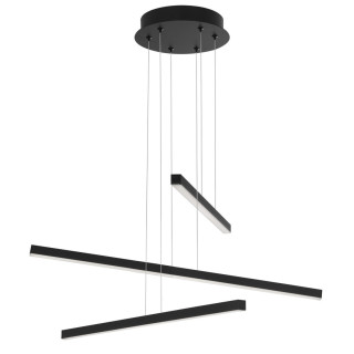 LUCES CADIZ LE41597 czarna, potr&oacute;jna lampa wisząca LED 40W