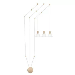 LUCES FRIAS LE41631 gold pendant lamp LED 3x5W glass lampshades