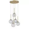 LUCES PASTO LE41740 gold pendant lamp transparent balls 5xG9