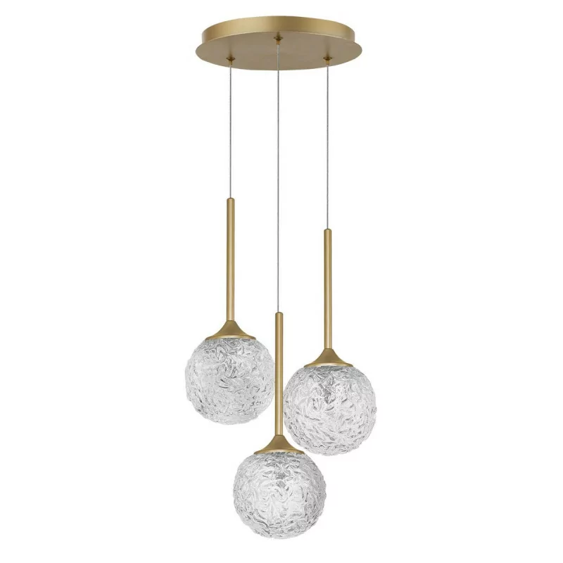 LUCES PASTO LE41741 hanging lamp 3xG9 gold, 3 glass balls