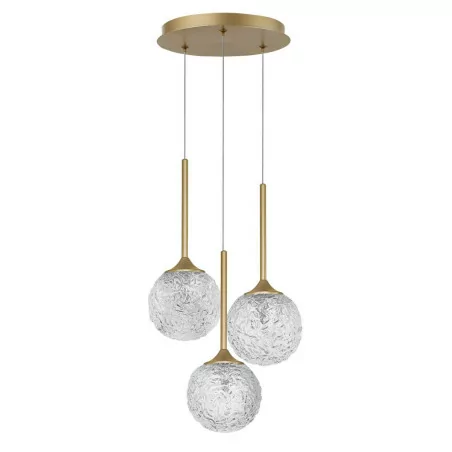 LUCES PASTO LE41741 lampa wisząca 3xG9 złota, 3 szklane kule