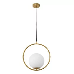 LUCES RENGO LE41770 gold pendant lamp white ball 20cm 1xE27