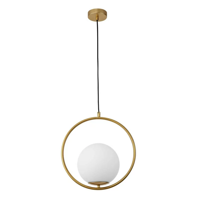 LUCES RENGO LE41770 złota lampa wisząca biała kula 20cm 1xE27