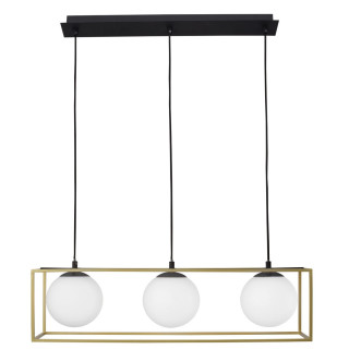 LUCES PLATA LE41788 lampa wisząca złota ramka + 3 kule E14