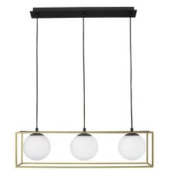 LUCES PLATA LE41788 lampa wisząca złota ramka + 3 kule E14