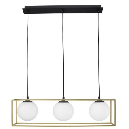 LUCES PLATA LE41788 pendant lamp golden frame + 3 balls E14