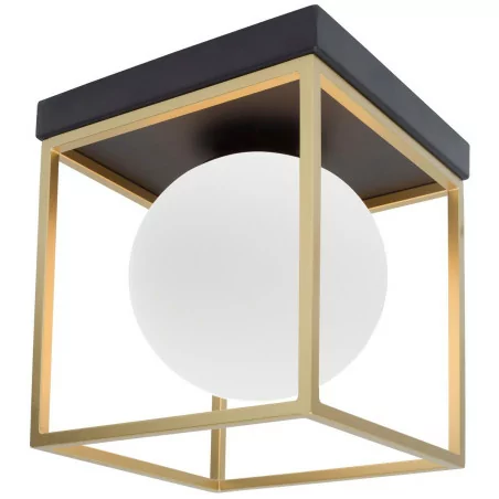 LUCES PLATA LE41789 ceiling lamp black and gold frame + white ball