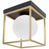 LUCES PLATA LE41789 ceiling lamp black and gold frame + white ball