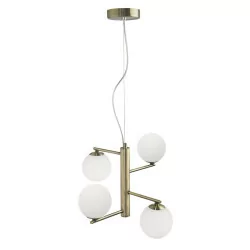 LUCES TALCA LE41790 pendant lamp antique brass 4 white balls