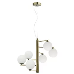 LUCES TALCA LE41793 hanging antique brass 6xG9 white balls