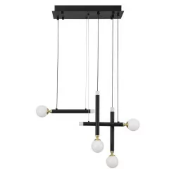 LUCES UNION LE41811 czarna lampa wisząca LED 20W białe kule