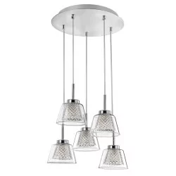 LUCES YOPAL LE41833 pendant lamp chrome + glass 5xG9