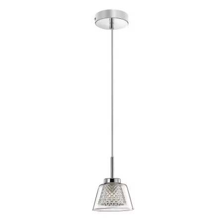 LUCES YOPAL LE41835 single pendant lamp chrome + glass 1xG9