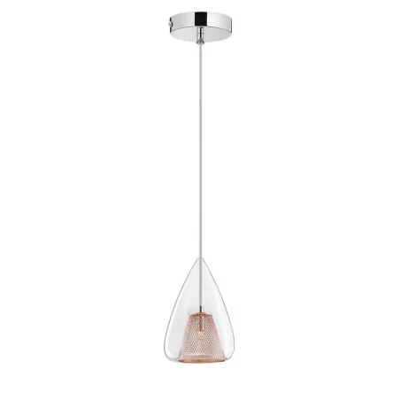 LUCES YUMBO LE41838 pendant lamp chrome + glass + rose gold