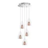 LUCES YUMBO LE41841 lampa wisząca szkło + różowe złoto 5xG9