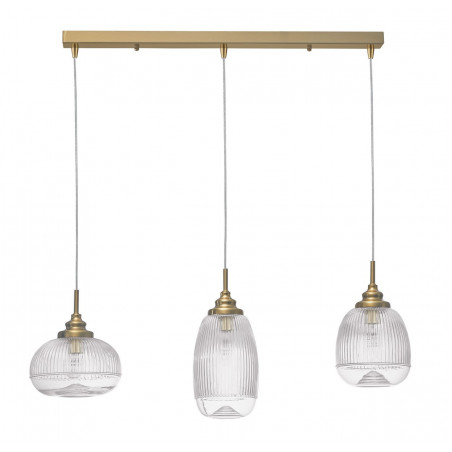LUCES AHIGAL LE41847 pendant lamp gold 3xE14 glass lampshades