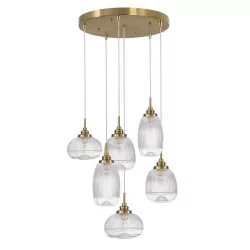 LUCES AHIGAL LE41848 effective gold pendant lamp 6xE14 LED