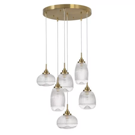 LUCES AHIGAL LE41848 effective gold pendant lamp 6xE14 LED