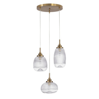 LUCES AHIGAL LE41853 gold hanging vintage glass lampshades 3xE14