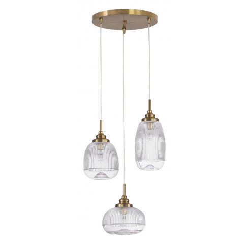 LUCES AHIGAL LE41853 gold hanging vintage glass lampshades 3xE14