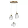 LUCES AHIGAL LE41853 gold hanging vintage glass lampshades 3xE14