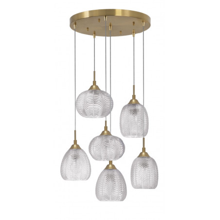 LUCES ALCALA LE41855 hanging lamp vintage 6xE27 gold + glass