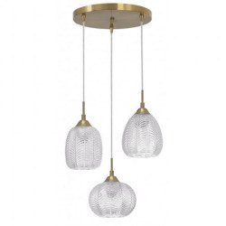 LUCES ALCALA LE41857 hanging lamp vintage 3xE27 gold + glass