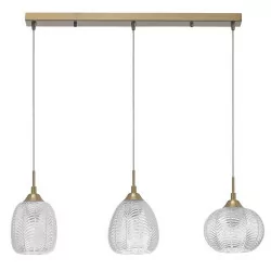 LUCES ALCALA LE41858 lampa wisząca złota listwa vintage 3 klosze